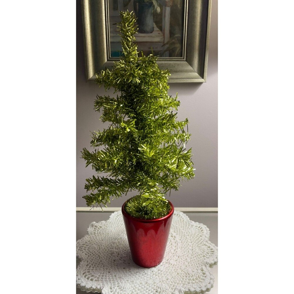 Artificial Mini Christmas Tree In Red Pot By Pier 1 Imports
